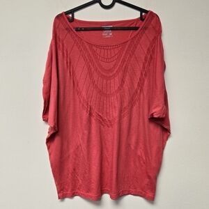 New Balance Oversized Batwing Top Coral Red L